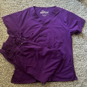 Set of Purple Scrubs with Jogger Bottoms